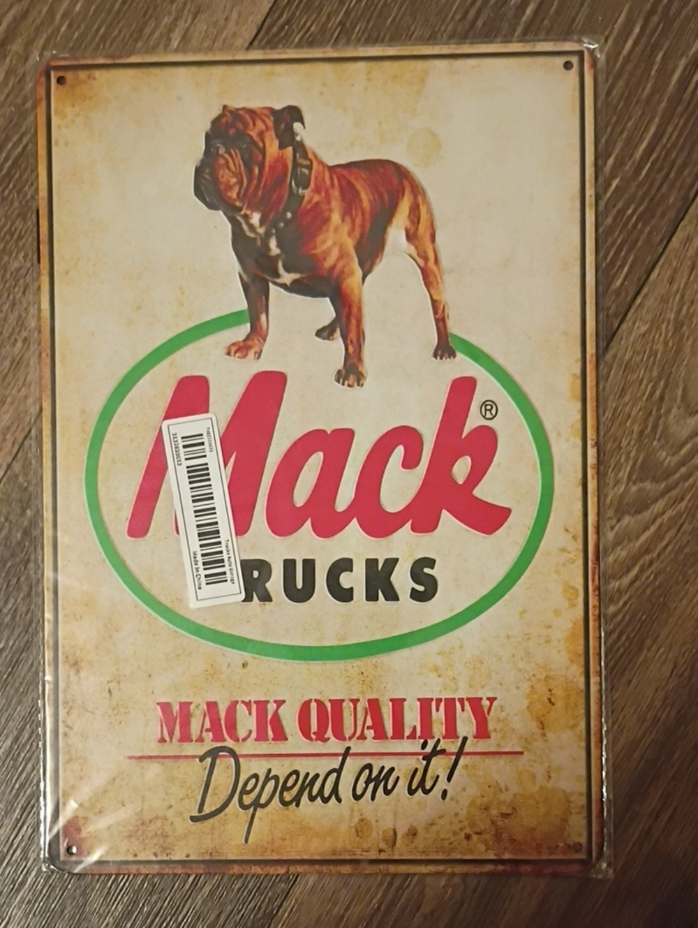 NWT Vintage Mack Trucks Metal Tin Sign "Depend On It" 12" X 8" Brand New